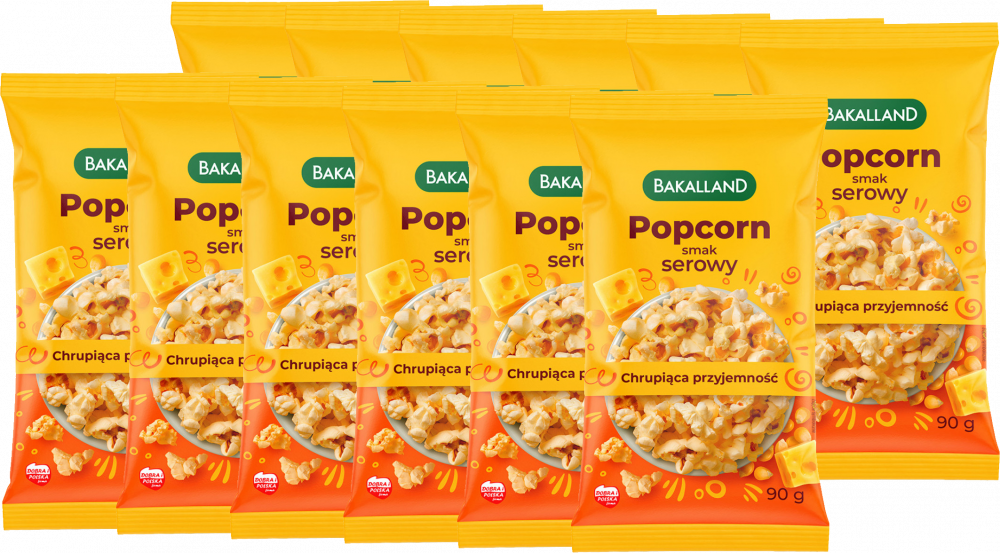 12x Popcorn Bakalland, serowy, do mikrofalówki, 90g