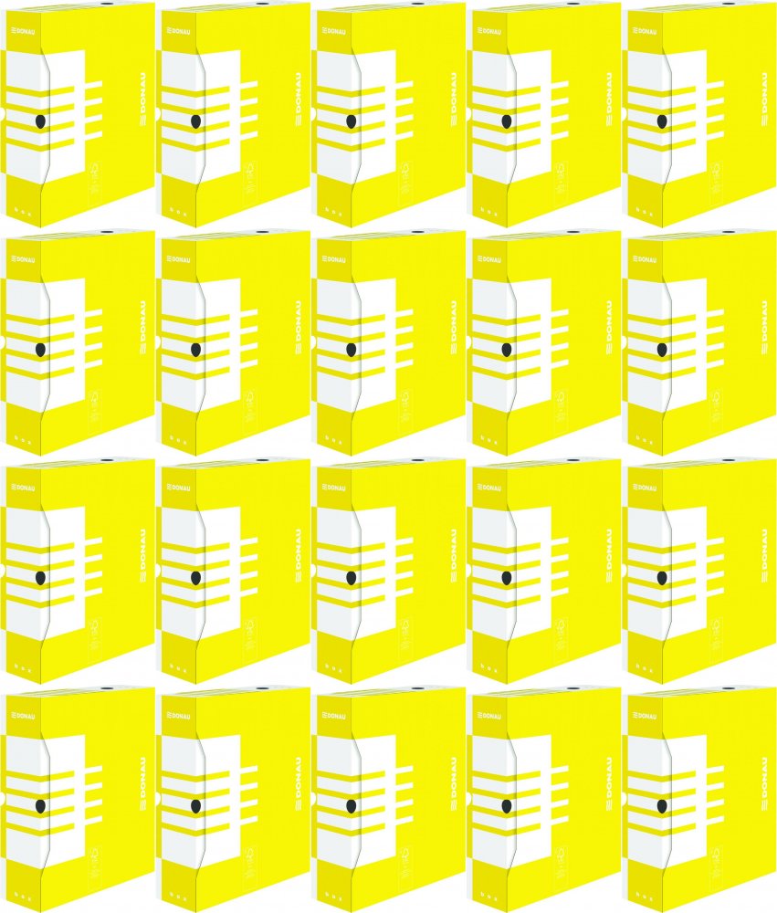 20x Pudło archiwizacyjne Donau, do luźnych dokumentów, 100mm, żółty