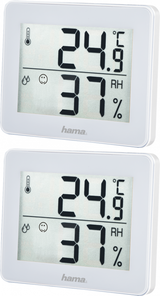 2x Termometr/higrometr Hama TH-130, biały