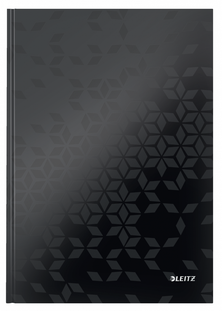 Brulion w kratkę Leitz Wow, A4, twarda oprawa, 80 kartek, czarny