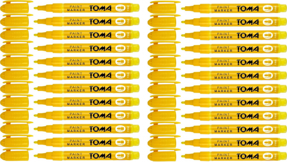 24x Marker olejowy Toma TO-441, okrągła, fine, 1.5mm, żółty