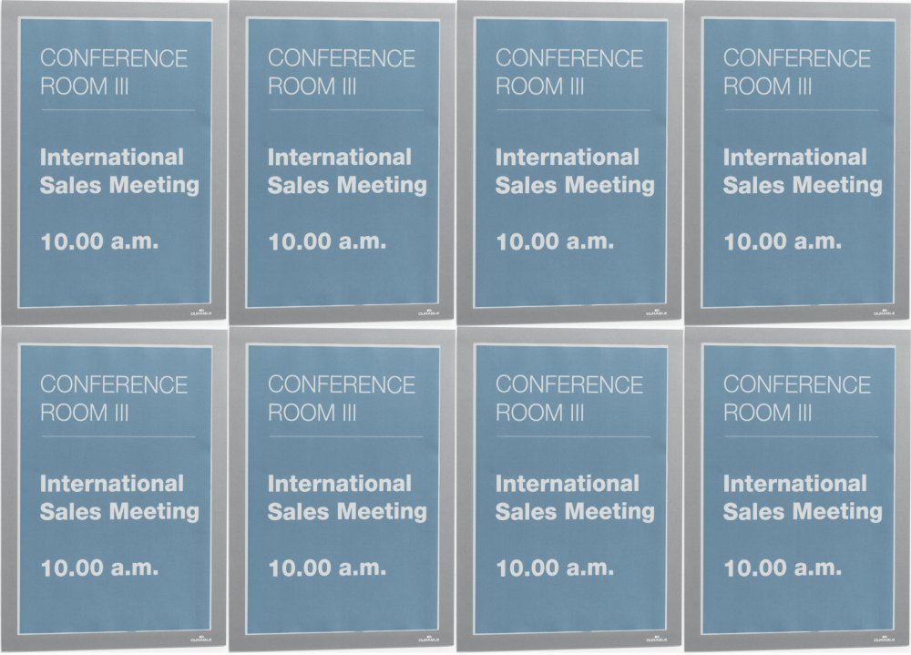 8x Ramka magnetyczna Durable Duraframe, samoprzylepna, A4, 1 sztuka, srebrny