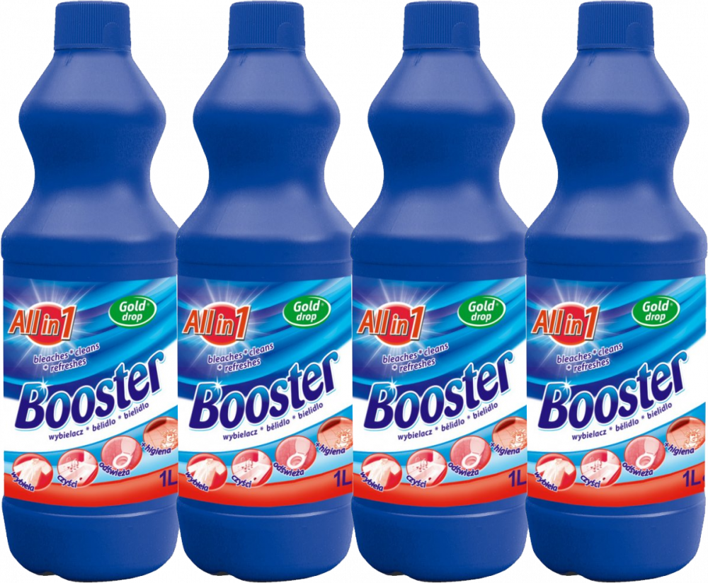 4x Wybielacz do tkanin Booster Gold Drop, antybakteryjny, 1l