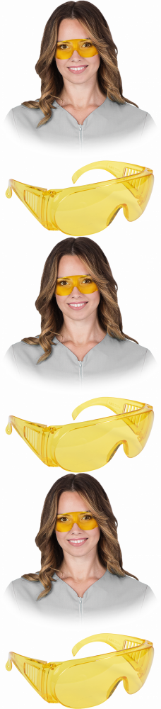 3x Okulary ochronne Reis Gog-Ice-Light, przeciwodpryskowe, żółty