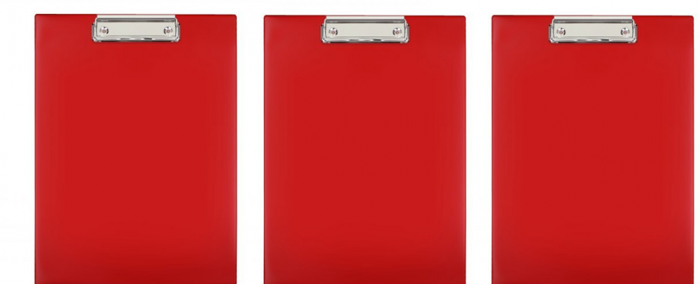 3x Clipboard Biurfol, A4, czerwony