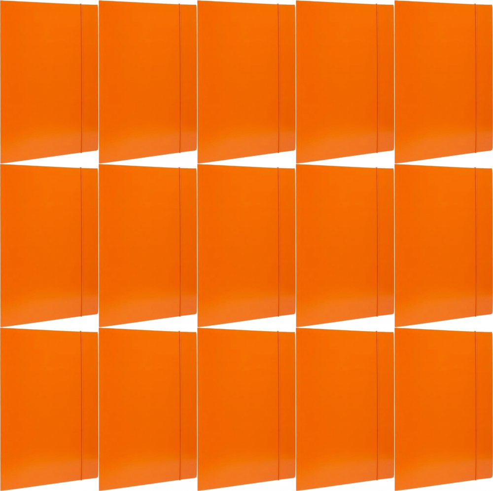 15x Teczka z gumką Barbara, A4, klejona, lakierowana, pomarańczowy