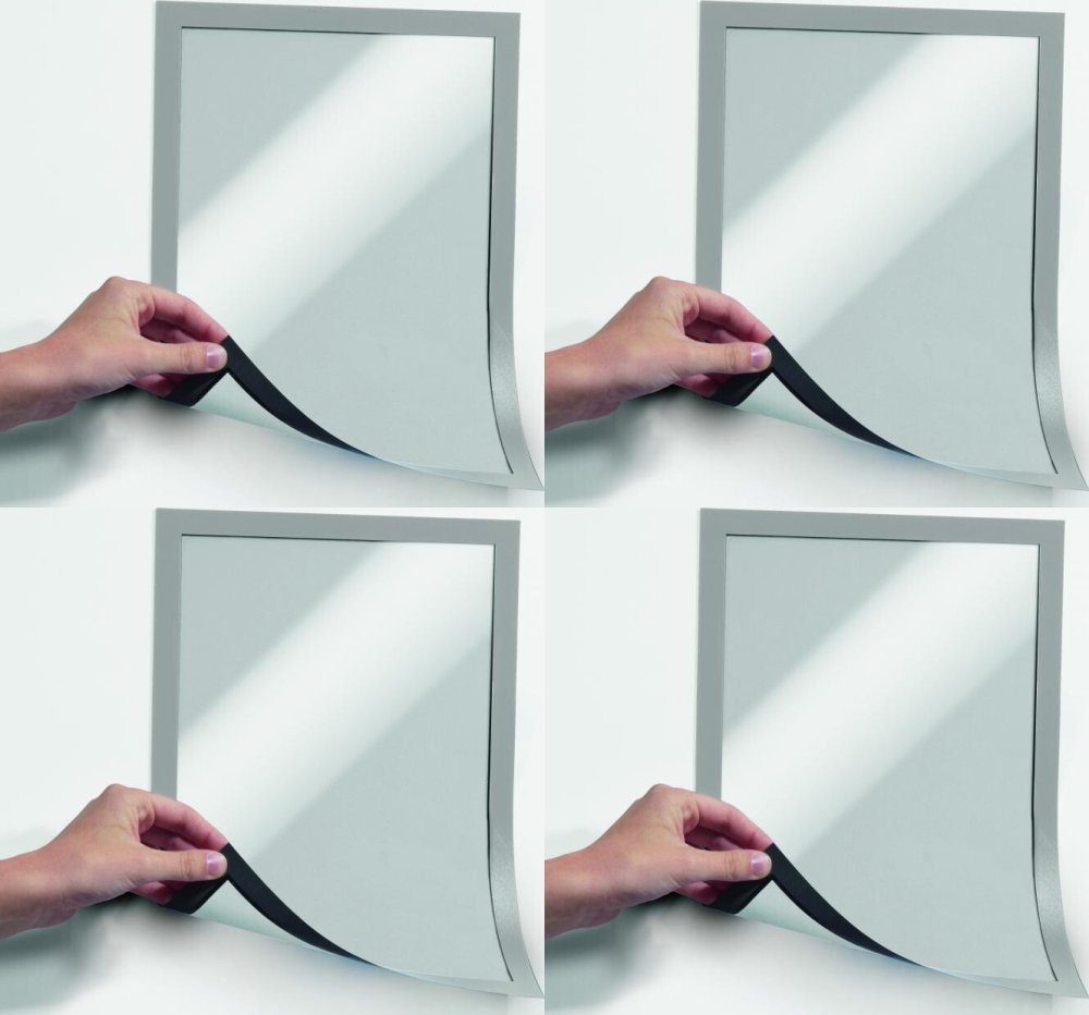 4x Ramka magnetyczna Durable Duraframe Magnetic, A4, 5 sztuk, srebrny