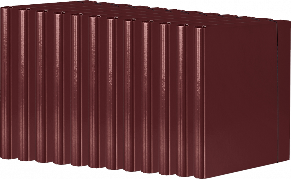 12x Teczka skrzydłowa z gumką VauPe, A4, 40mm, kakaowy