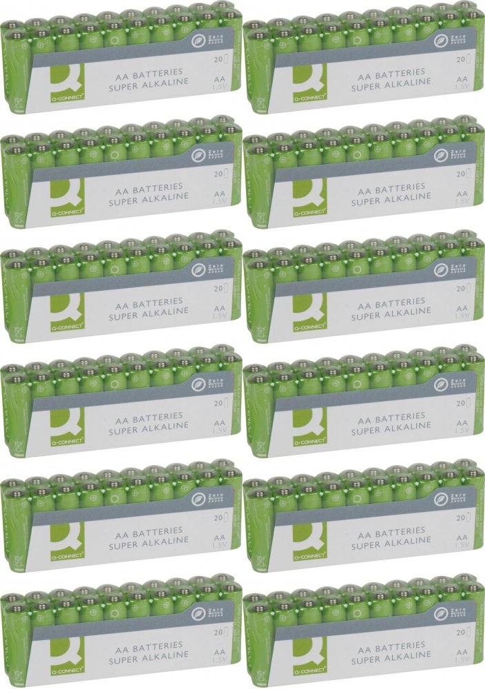 12x Bateria super-alkaliczna Q-connect, AA, LR06, 1.5V, 20 sztuk