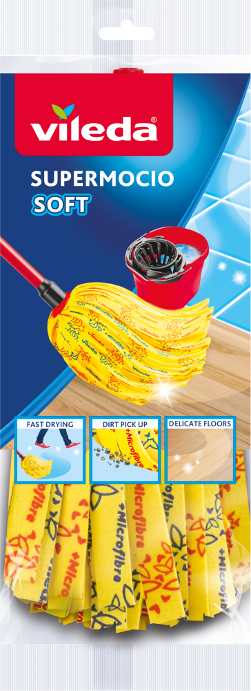 Końcówka do mopa Vileda SuperMocio Soft, wiskoza, żółty