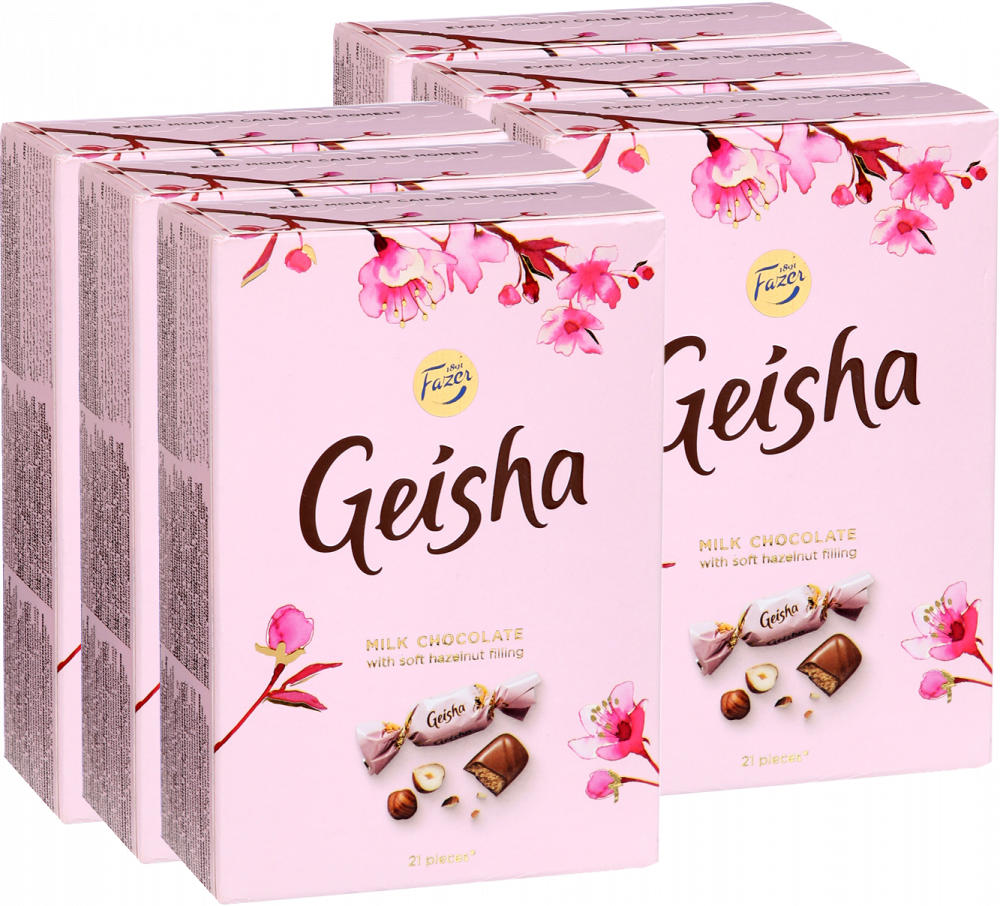 6x Cukierki Fazer Geisha, orzechowo-nugatowy, 150g