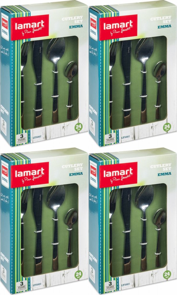 4x Komplet sztućców Lamart Emma LT5007, 24 sztuki, srebrny