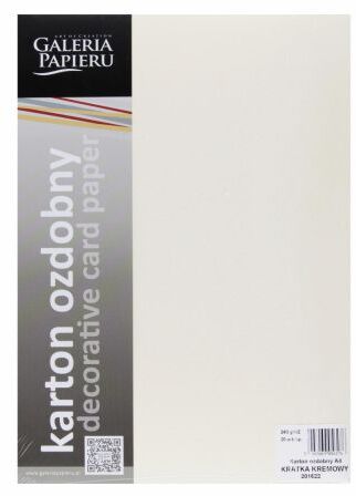 Karton ozdobny Galeria Papieru A4, 240g/m2, 20 arkuszy, kremowy