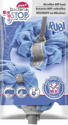 6x Mop z mikrofibry York Rubi Silver Bacteria Stop, końcówka, mix kolorów