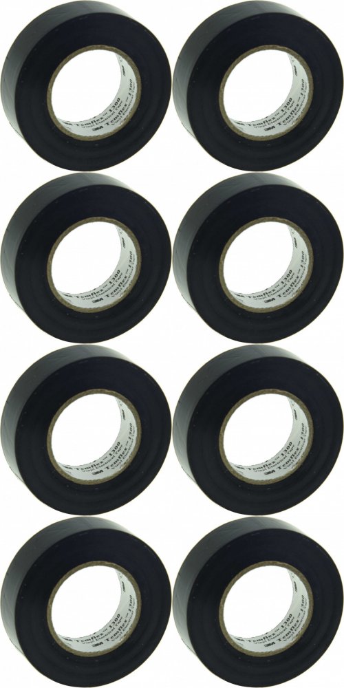8x Taśma izolacyjna 3M Temflex 1300, PVC, DE272962783, 19mm x 20m, czarny