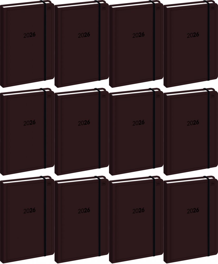 12x Kalendarz książkowy 2026, Interdruk, Mat+UV Simple, B5, tygodniowy