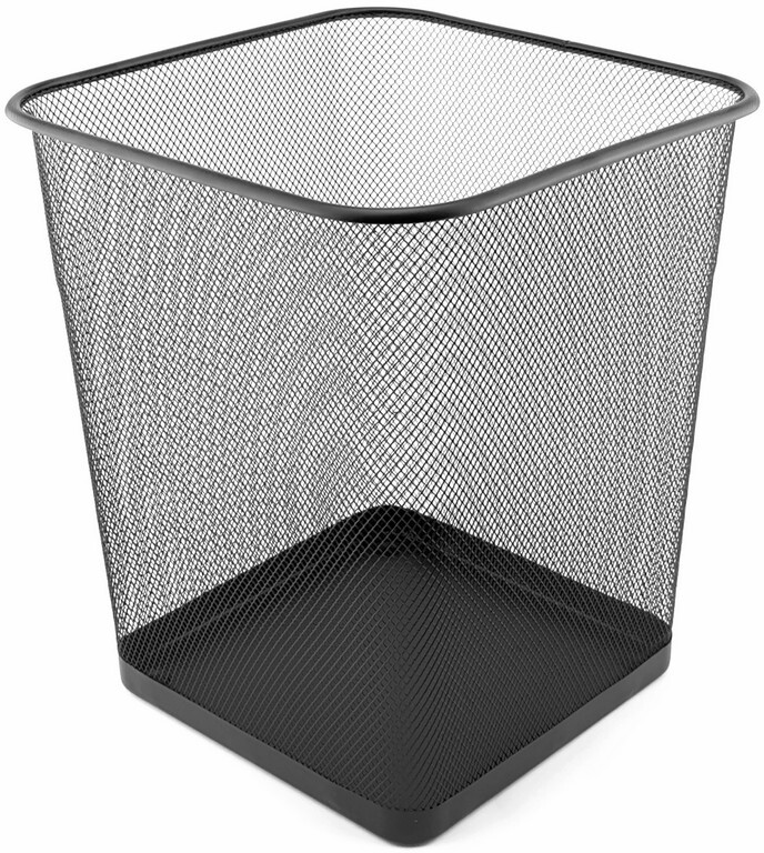 Kosz na śmieci D.Rect, metalowa siatka, 18l, czarny