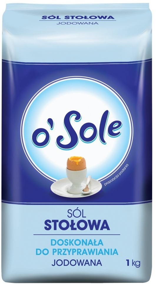 Outlet: USZKODZONE OPAKOWANIE Sól stołowa jodowana o'Sole, 1kg