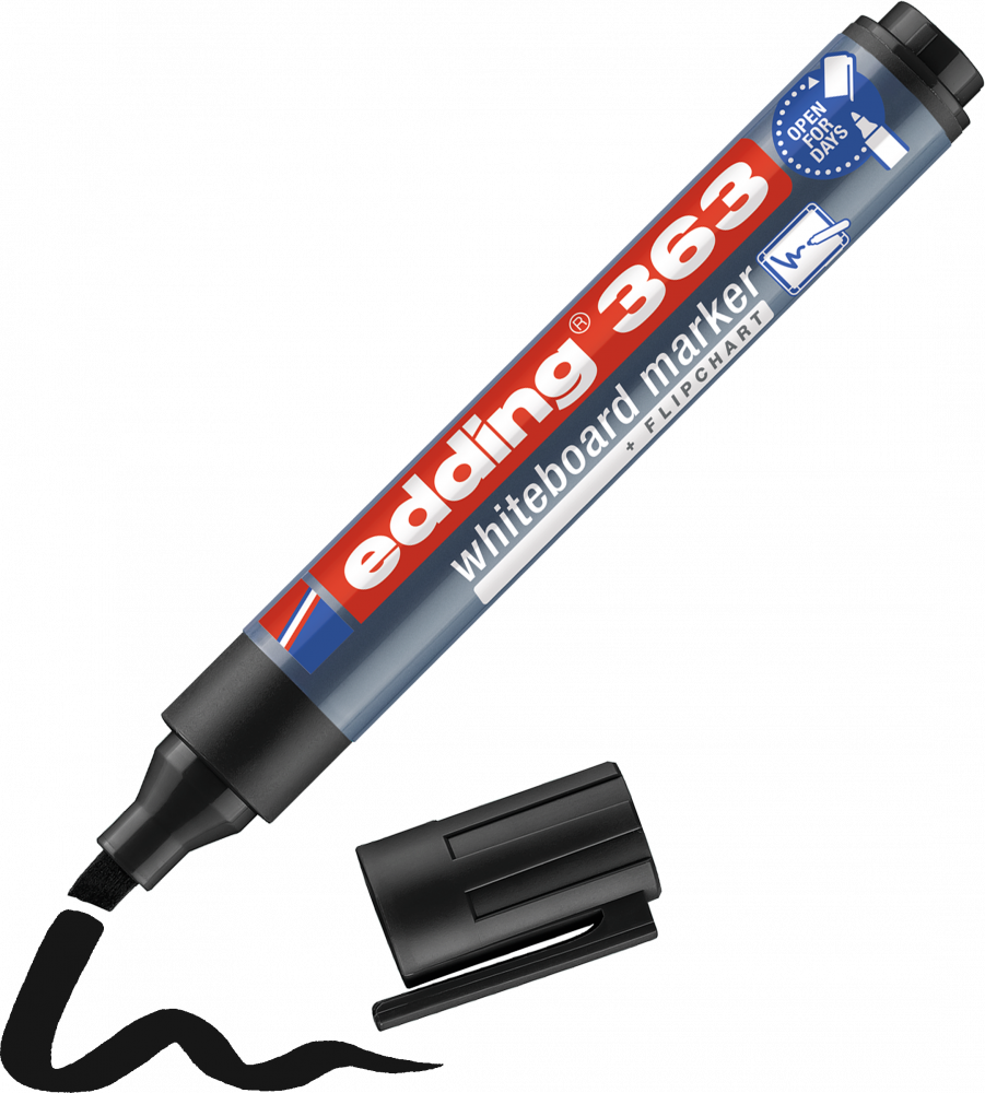 Marker suchościeralny edding 363, ścięta czarny