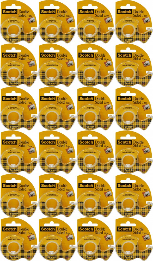 24x Taśma dwustronna Scotch 136D, z podajnikiem, 12mmx6.3m, przezroczysty