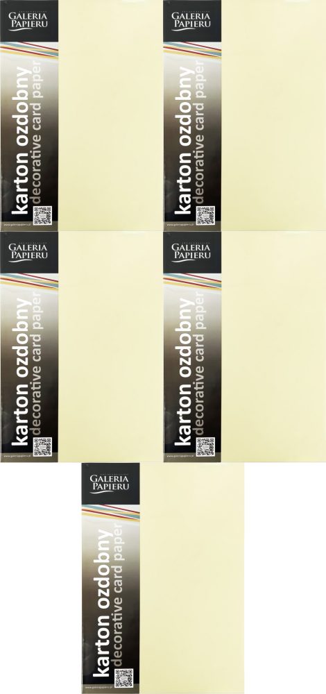 5x Karton ozdobny Galeria Papieru, płótno, A4, 240g/m2, 20 arkuszy, kremowy