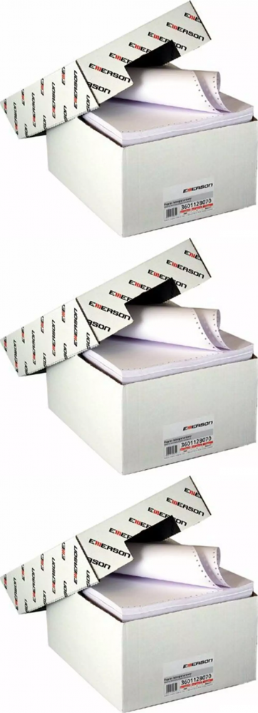 3x Papier samokopiujący do drukarki igłowej (składanka) Emerson, 150mmx12", 1+0, bez nadruku