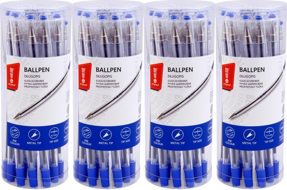 4x Długopis biurowy MemoBe, 0.7mm, 20 sztuk, niebieski