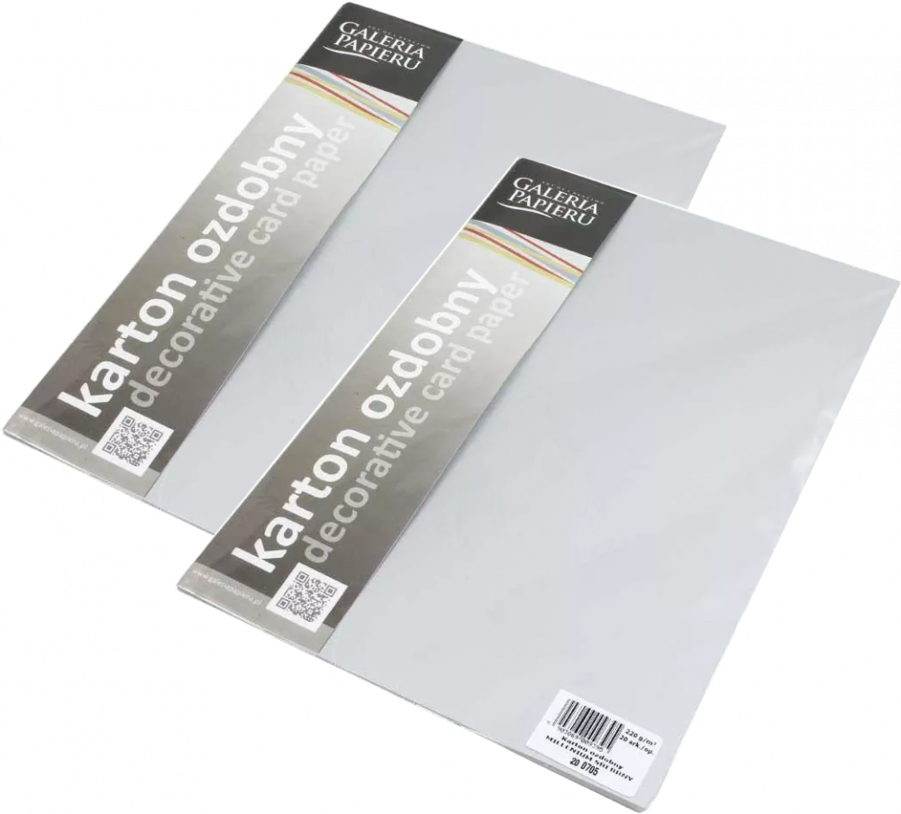 2x Karton ozdobny Galeria Papieru Millenium, A4, 220g/m2, 20 arkuszy srebrny