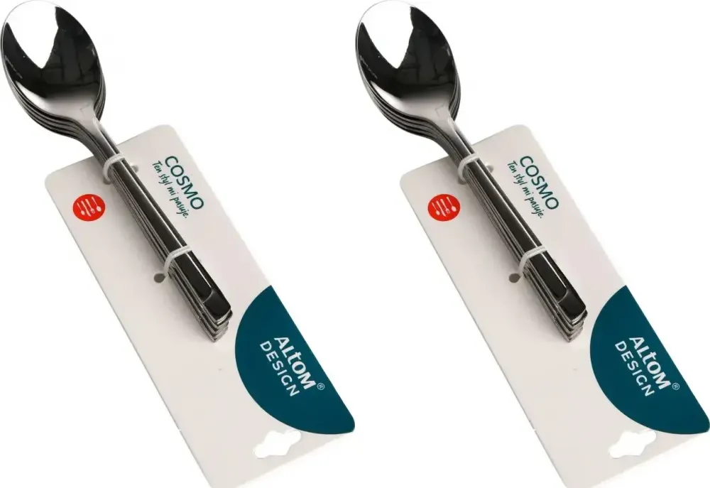 2x Łyżeczki do herbaty Altom Design Cosmo, 15cm, 6 sztuk, srebrny