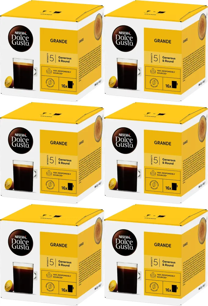 6x Kapsułki do ekspresu Nescafe Dolce Gusto Grande, 30 sztuk