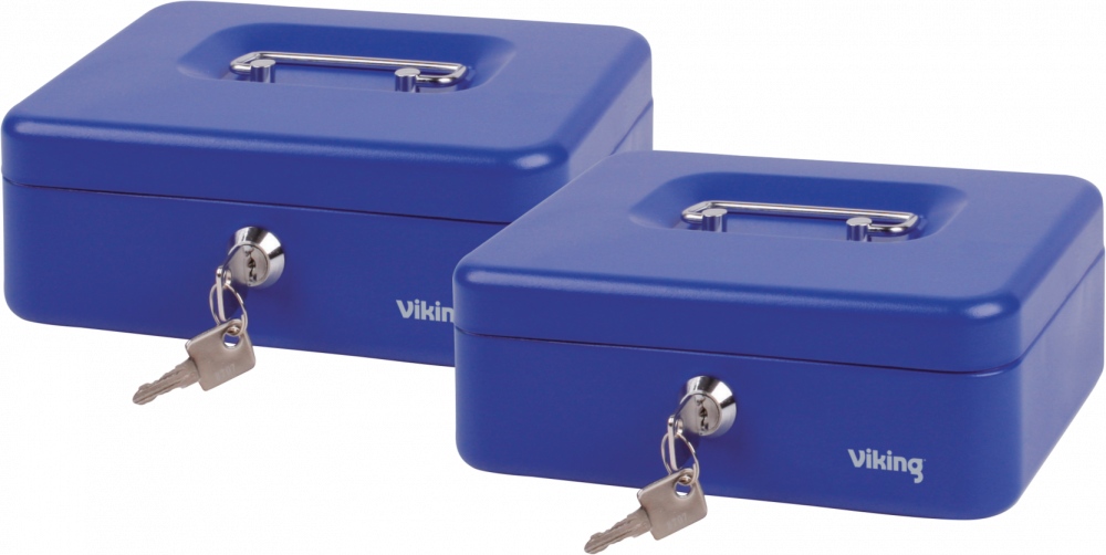 2x Kasetka na pieniądze Viking, 204x150x74mm, niebieski