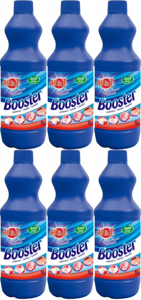 6x Wybielacz do tkanin Booster Gold Drop, antybakteryjny, 1l