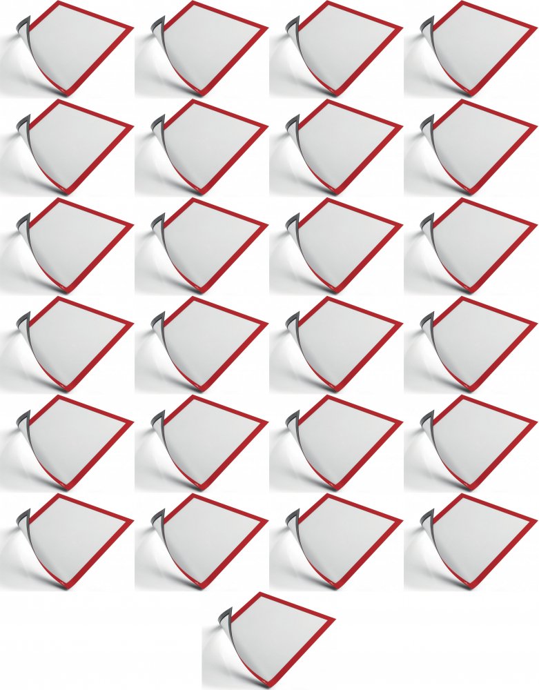 5x Ramka magnetyczna Durable Duraframe Magnetic, A4, 5 sztuk, czerwony