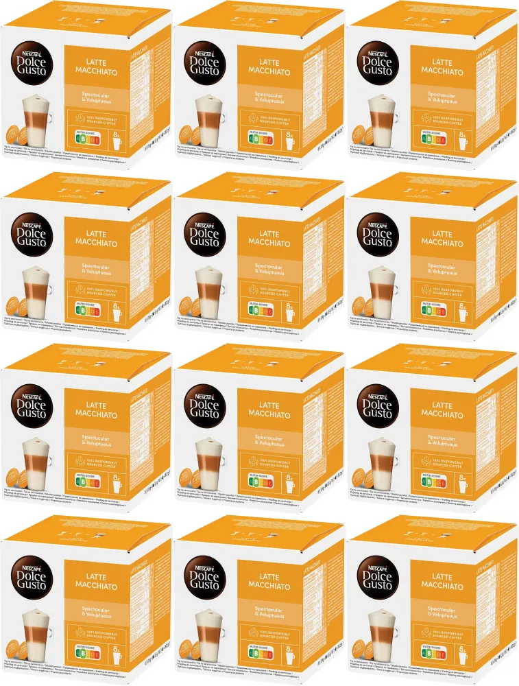 12x Kapsułki do ekspresu Nescafé Dolce Gusto Latte Macchiato, 16 sztuk