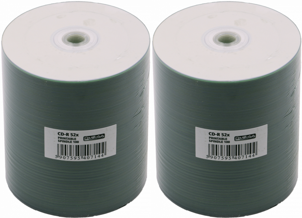 2x Płyta CD-R Omega Freestyle, do nadruku, do jednokrotnego zapisu, 700 MB, szpindel, 100 sztuk