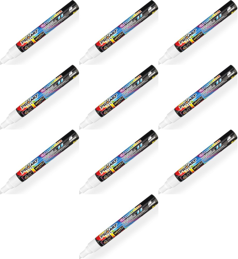 10x Marker kredowy Leviatan, okrągła, 2mm, 8g, biały