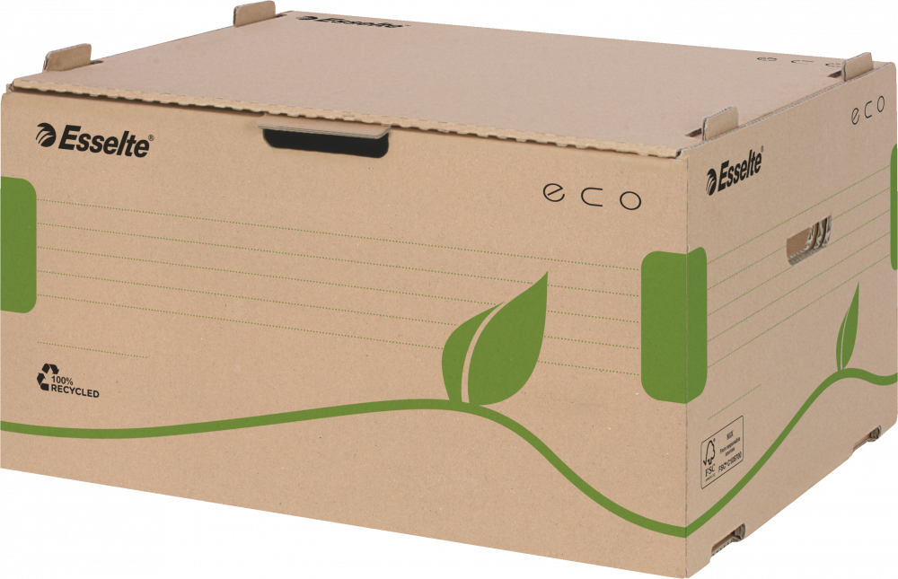 Pudło archiwizacyjne zbiorcze Esselte Eco, 439mm, do 5 pudeł 80mm otwierane z przodu, brązowy