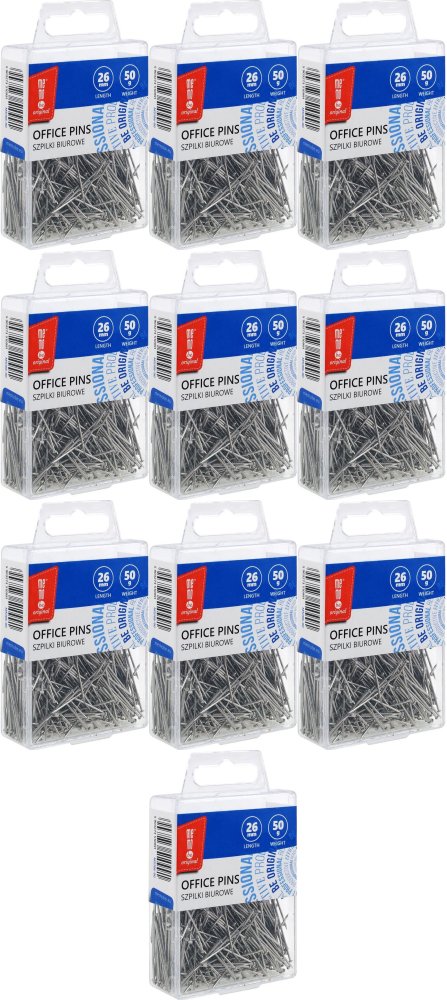 10x Szpilki MemoBe, 26mm, 50g, srebrny