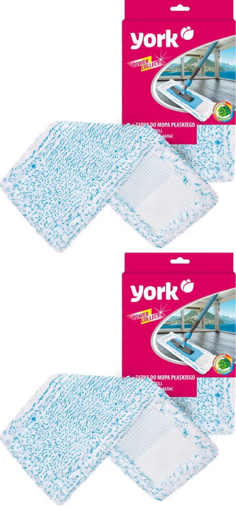 2x Mop płaski z mikrofibry York Power Collect, końcówka