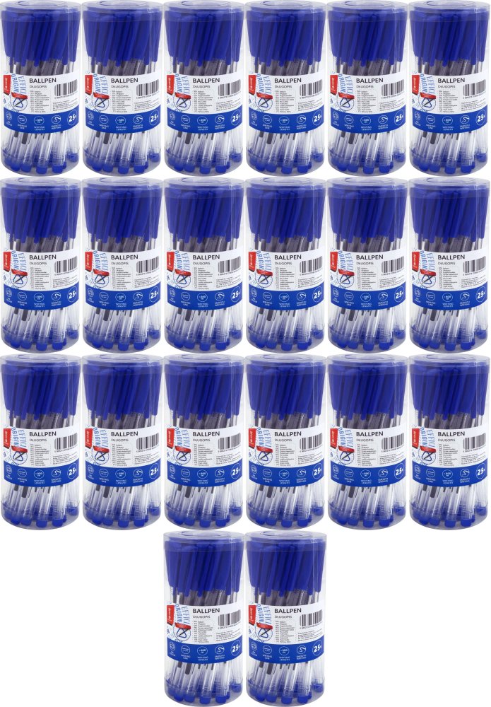 20x Długopis biurowy MemoBe, 1mm, 25 sztuk, niebieski