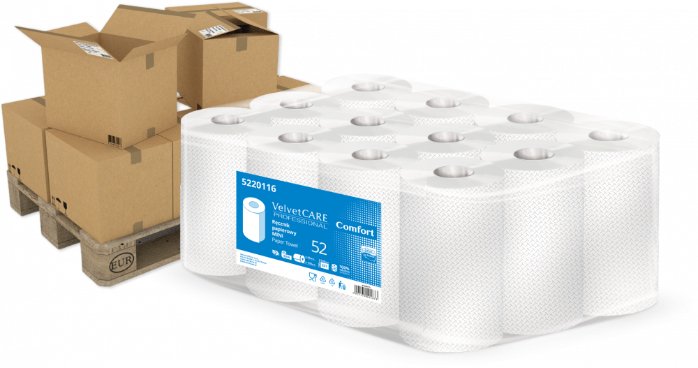 528x Ręcznik papierowy VelvetCARE Professional Mini, 2-warstwowy, 52m, biały