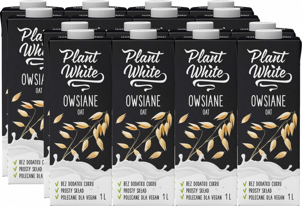 16x Napój owsiany Sante Plant White, bez cukru, 1l