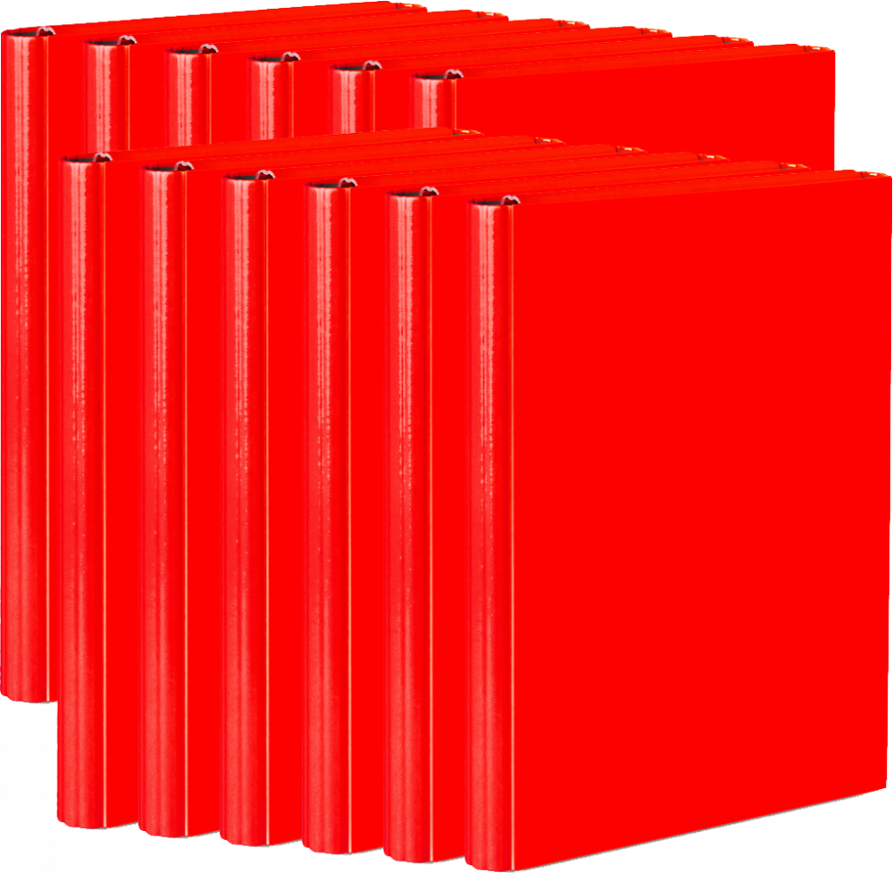 12x Teczka na rzep Vaupe Caribic, skrzydłowa, A4, 40mm, czerwony