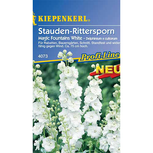 1 pac, Delphinium (Nemțișor) Magic Fountains White Kiepenkerl - Semințe: Mod de ambalare: 1 pac