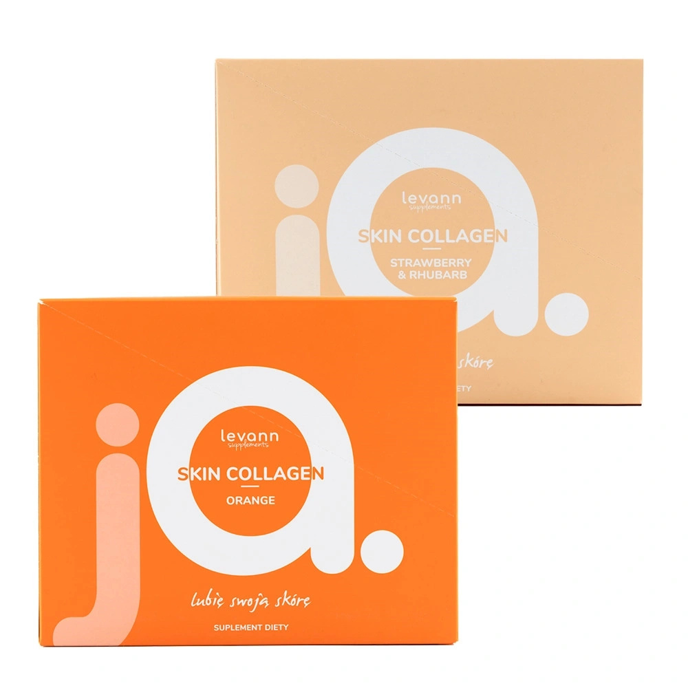 Levann "jA" Skin Collagen Truskawka & Rabarbar + Pomarańcza, 30 saszetek x2
