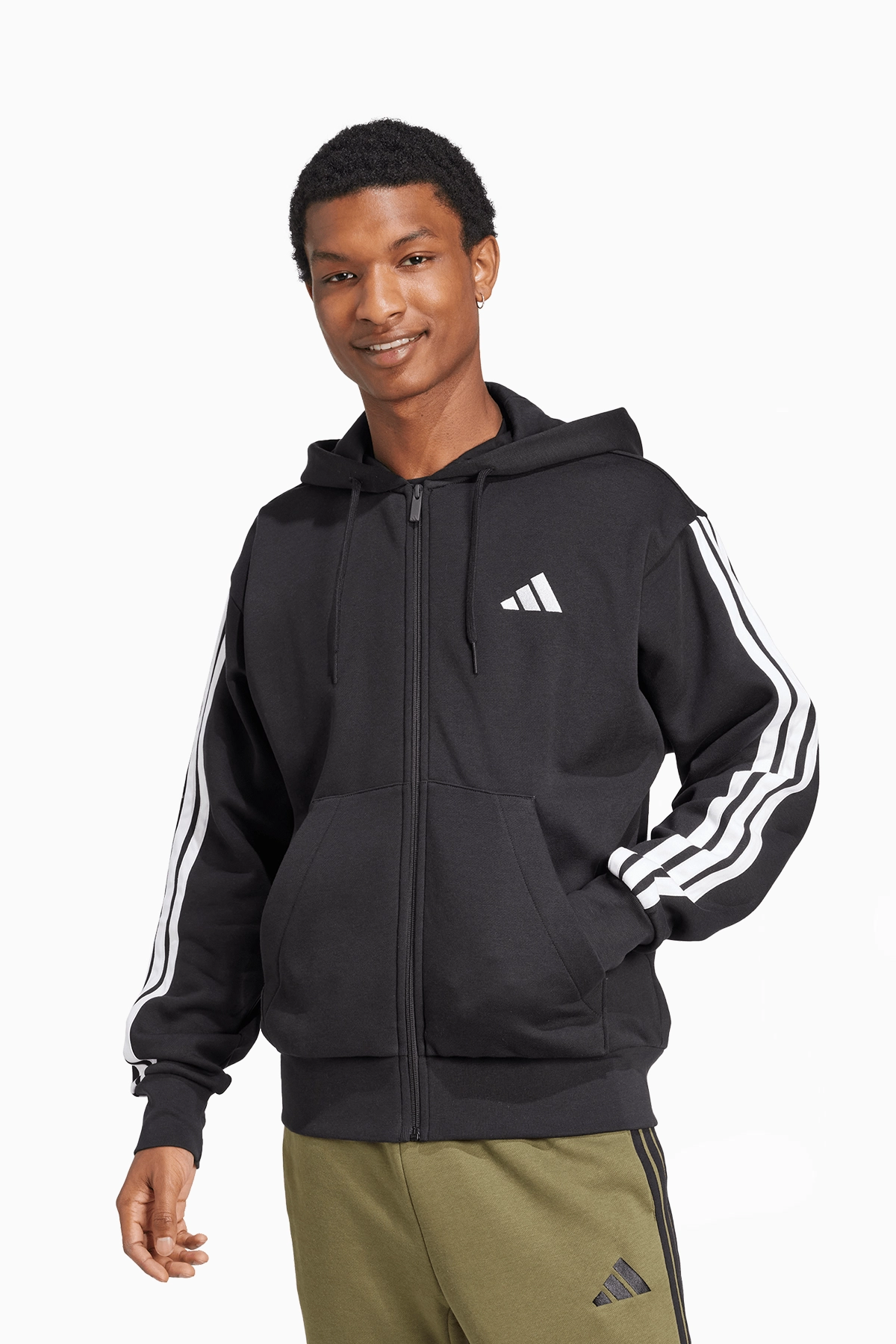 Bluza z kapturem adidas Essentials 3-Stripes Fleece - Czarny