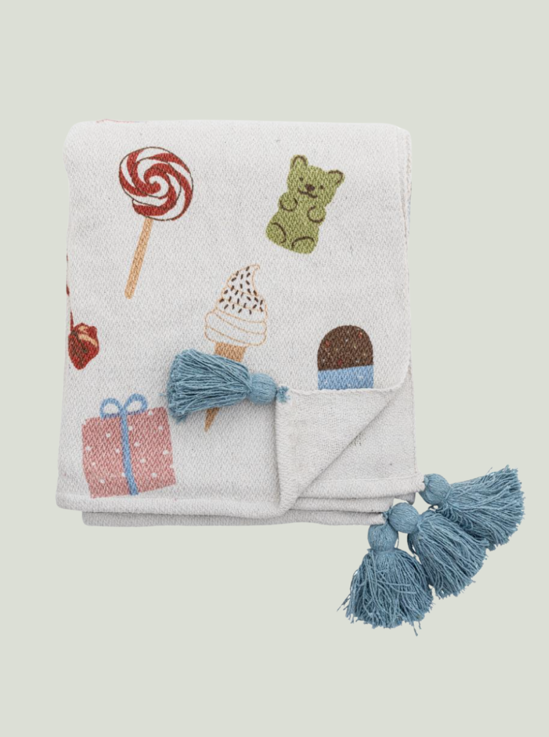 Narzuta Sweet, natura, bawełna z recyklingu Bloomingville Mini