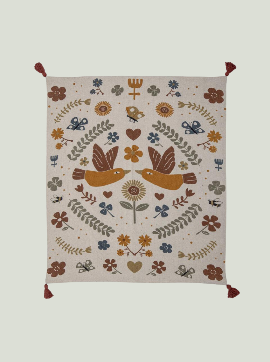 Narzuta Bryn, brązowa, bawełna z recyklingu Bloomingville Mini