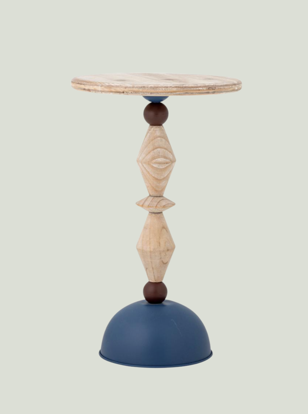 Stolik pomocniczy Mannelli, niebieski, drewno jodłowe BLOOMINGVILLE