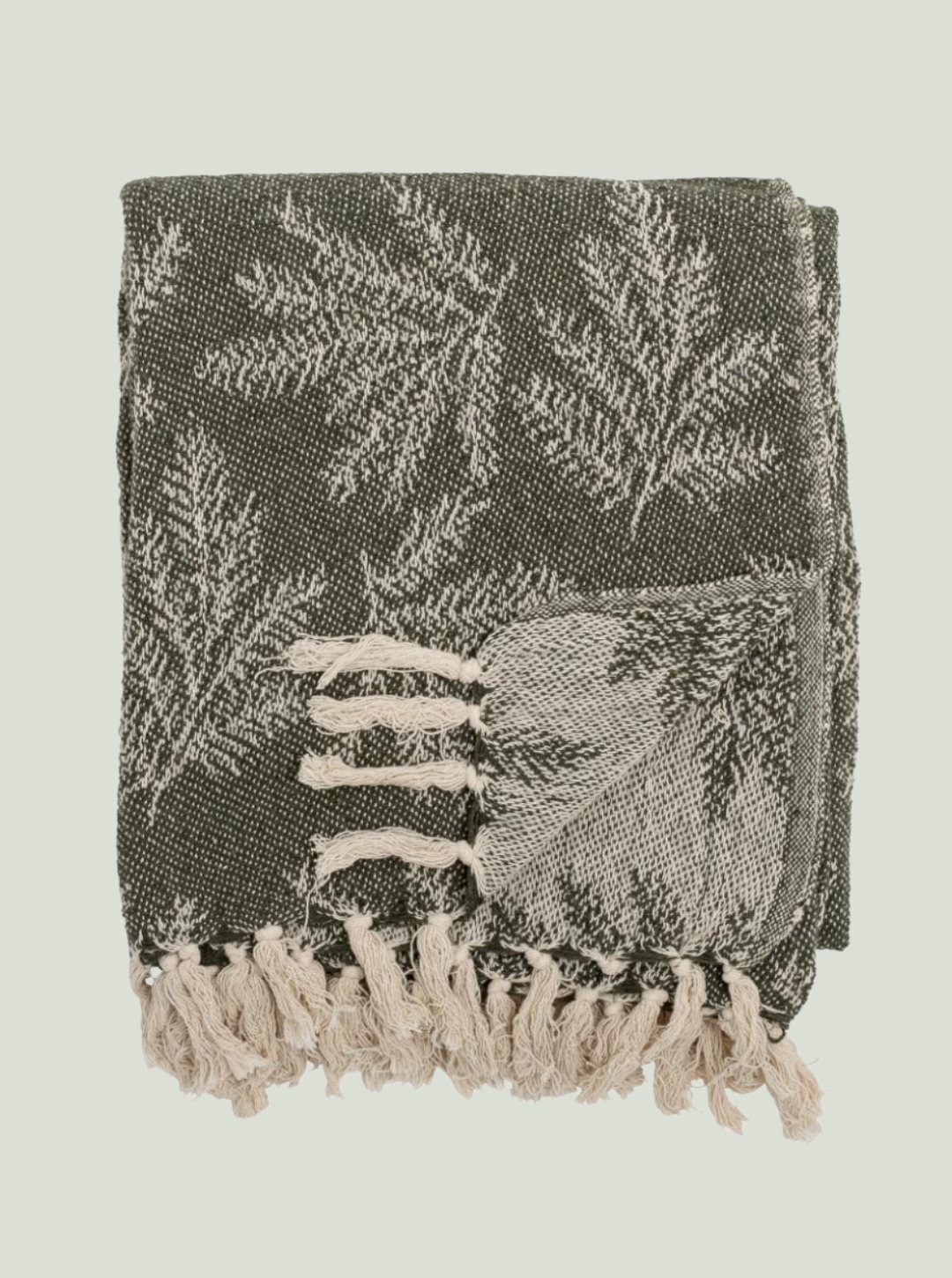 Narzuta Gabriela, zielona, bawełna z recyklingu Bloomingville